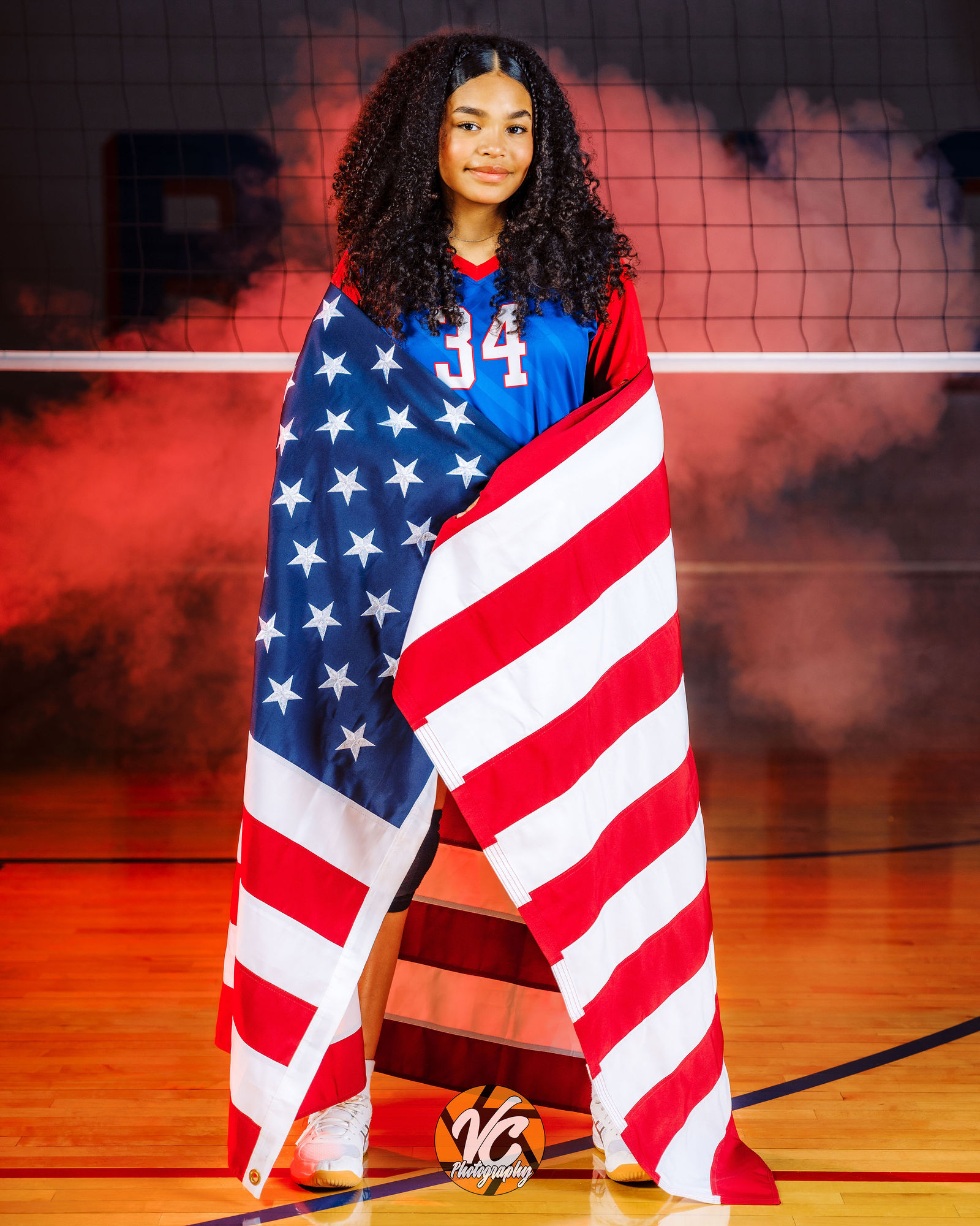Barton Bobcats middle school volleyball player holding a volleyball during a bold Kyle Texas sports portrait