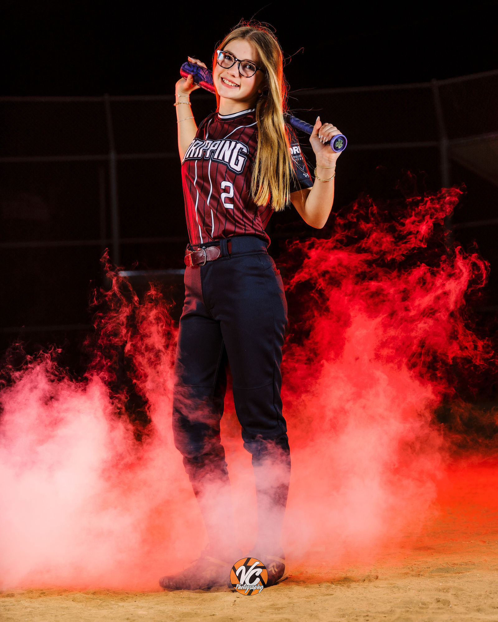 Drip Select Softball athlete portrait with cinematic sports lighting