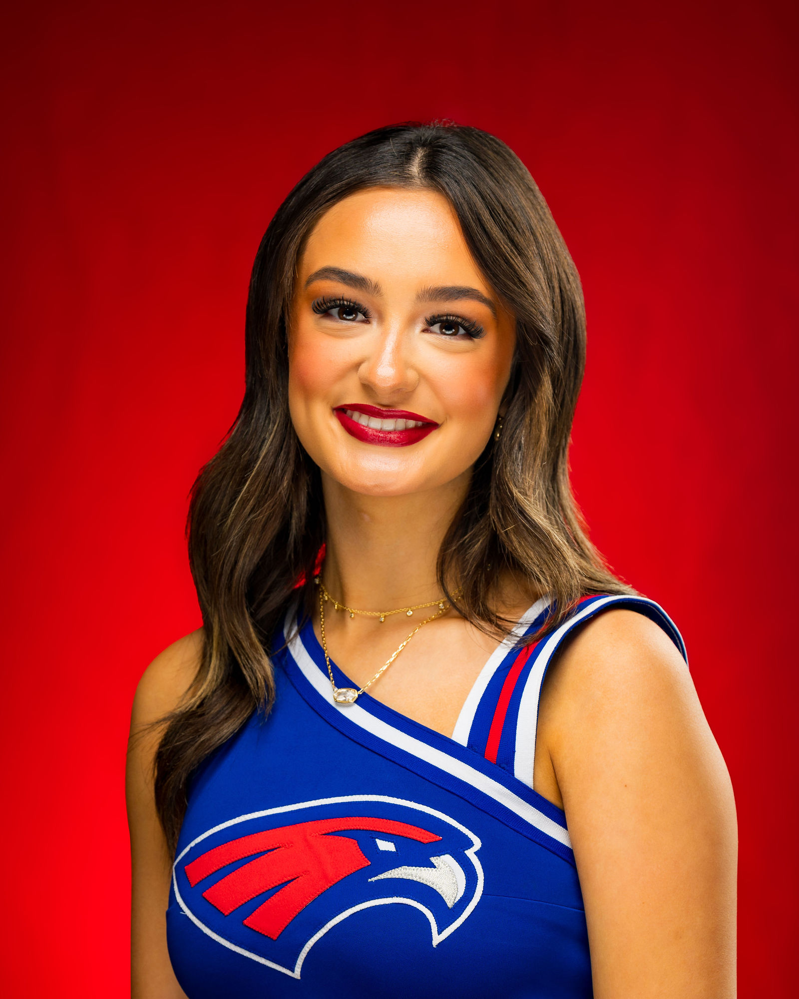 Hays High School cheer headshot photographed at Barton Middle School near Kyle TX