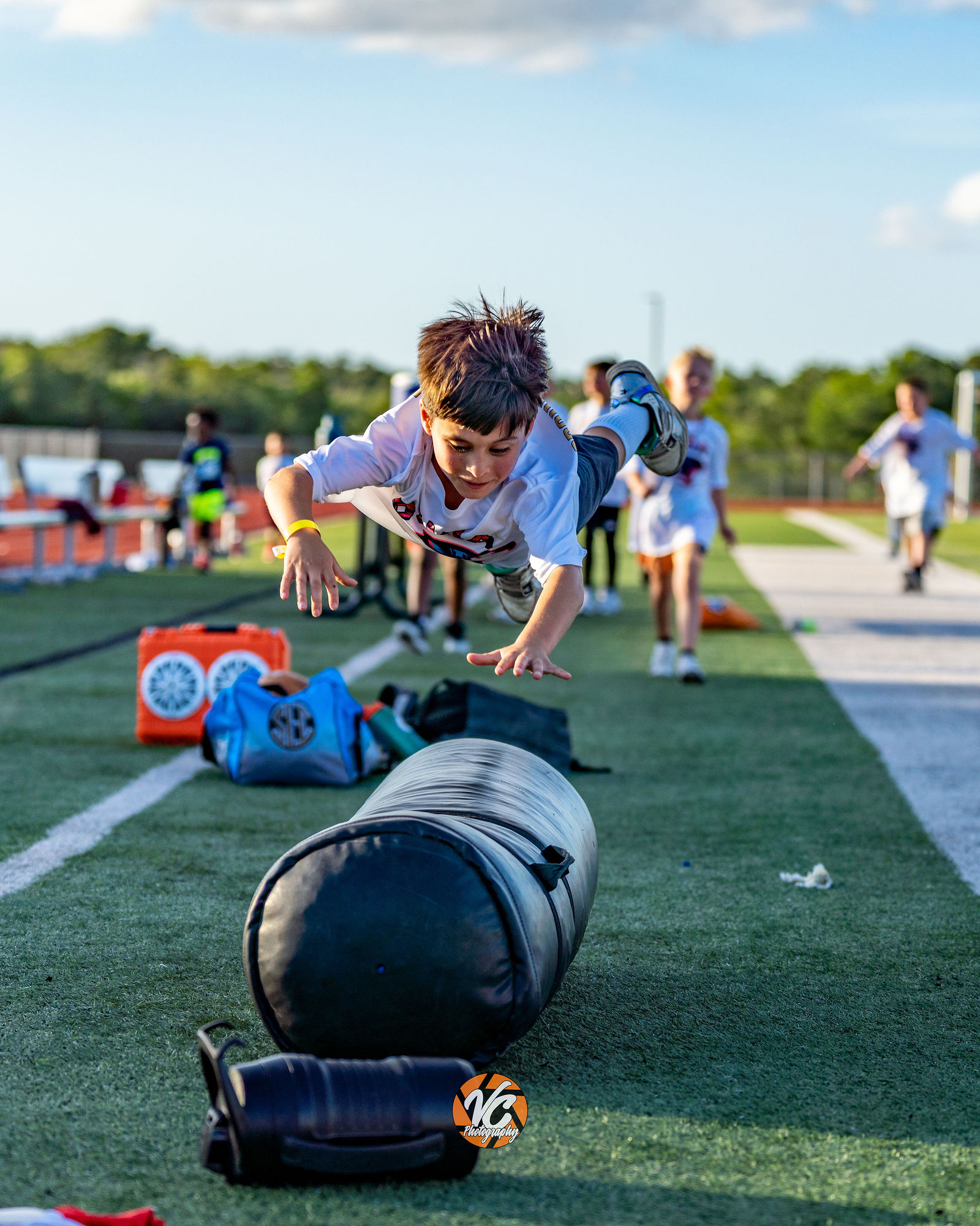 Central Texas youth sports action photo during Jr Jags football camp