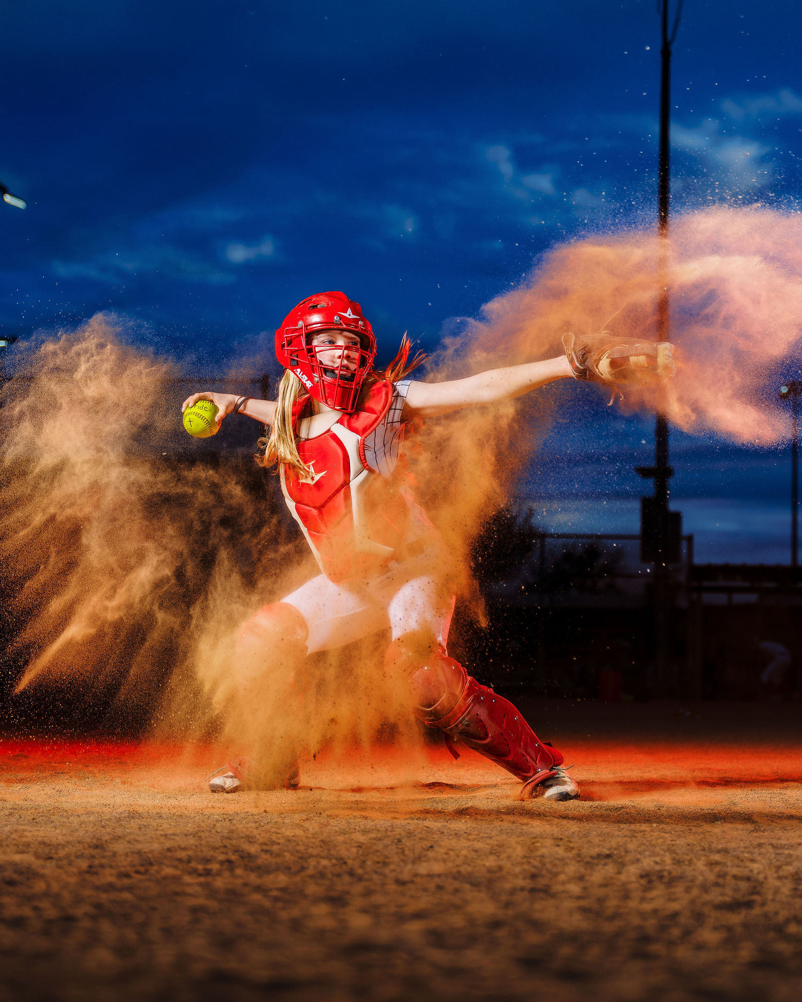 Central Texas softball athlete photographed during a team media day
