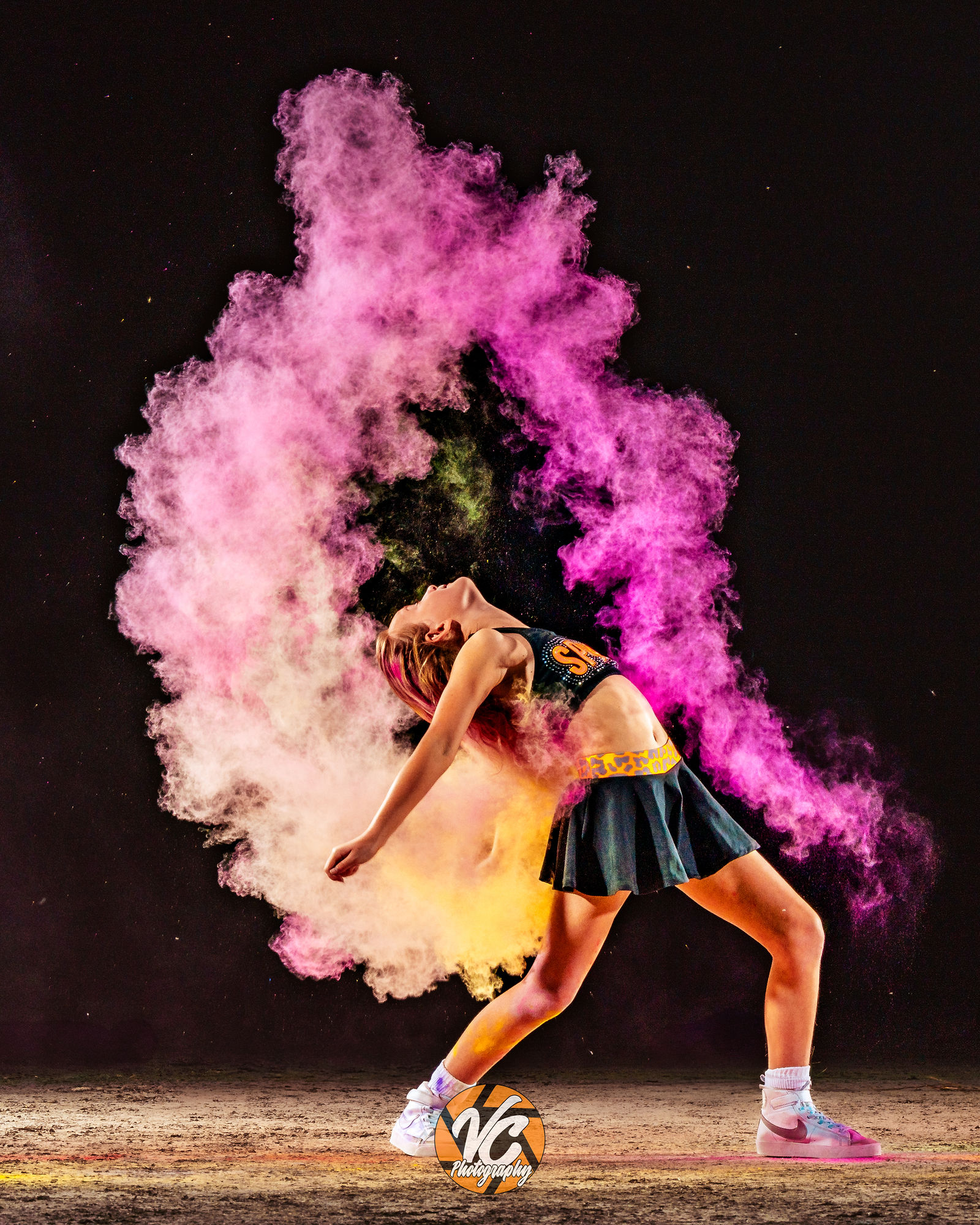 Central Texas sports photography portrait of Stella Ross cheer athlete in Buda