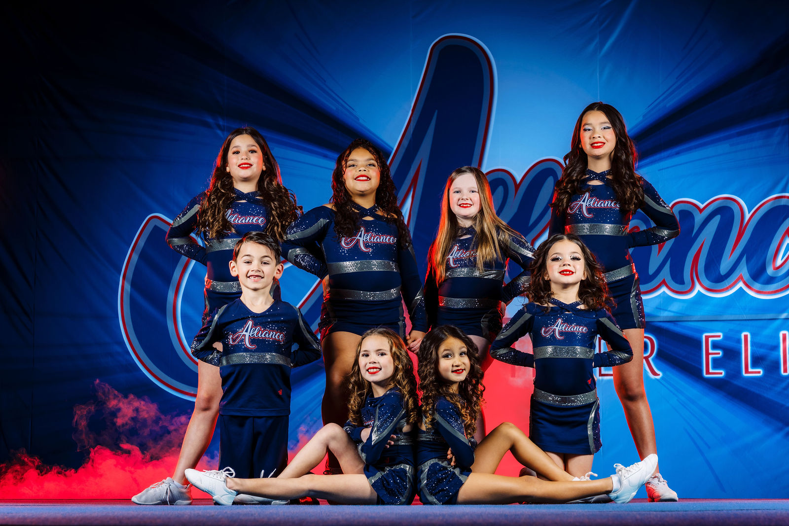 Alliance Cheer team photography in Buda Texas by Austin sports photographer VC Photography