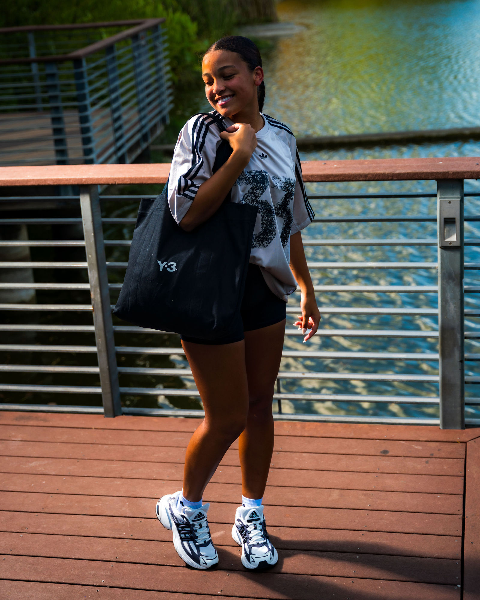 Lifestyle soccer athlete branding photograph created at Butler Metro Park in Austin for Adidas sponsor content