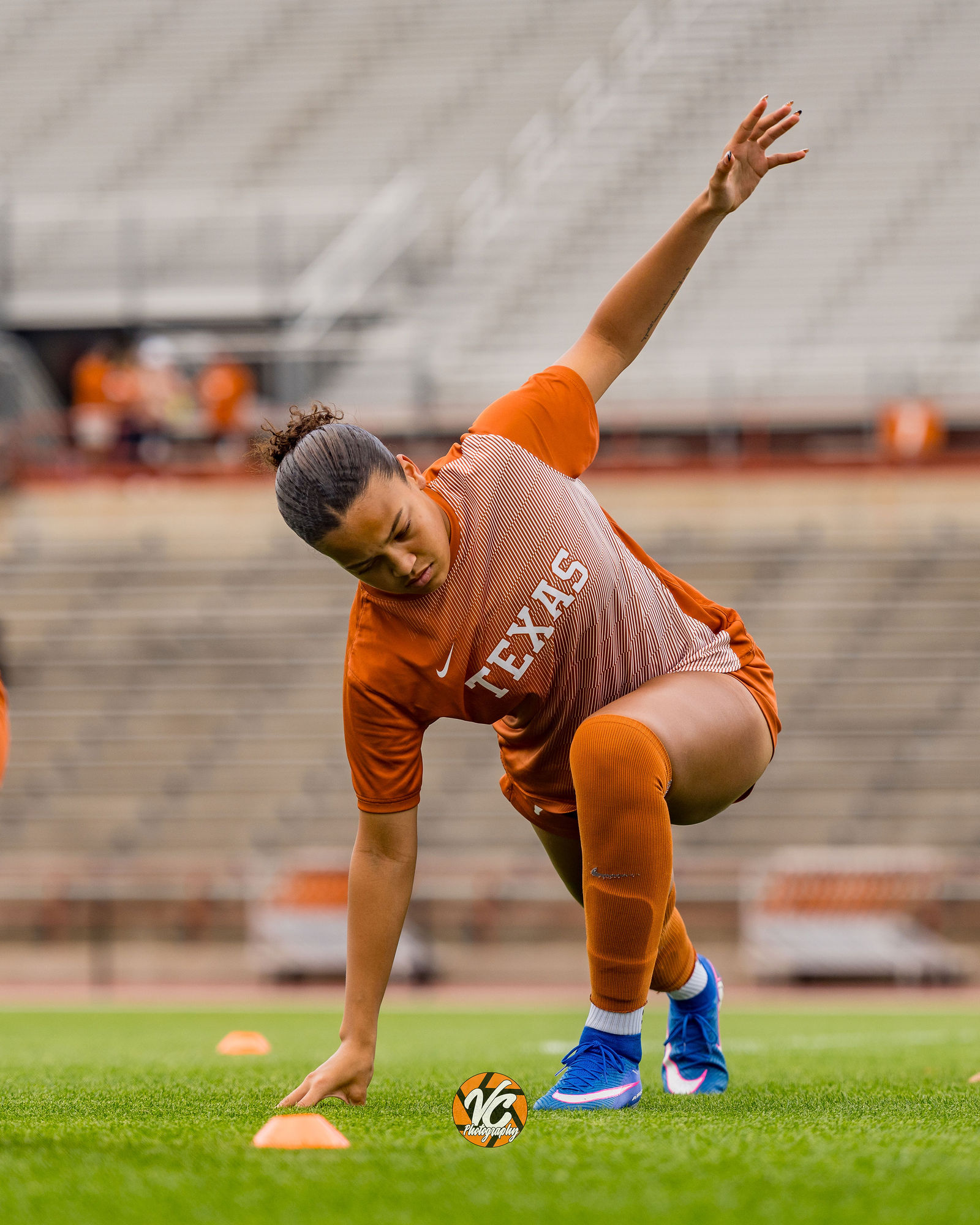 Ashlyn Anderson University of Texas soccer action photography at Mike Myers Stadium in Austin Texas by VC Photography