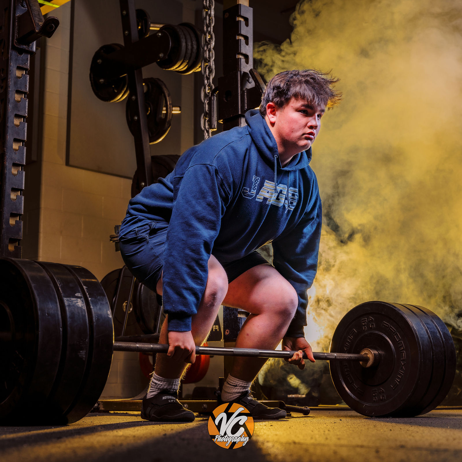 Buda high school powerlifting team photo media day portrait by VC Photography