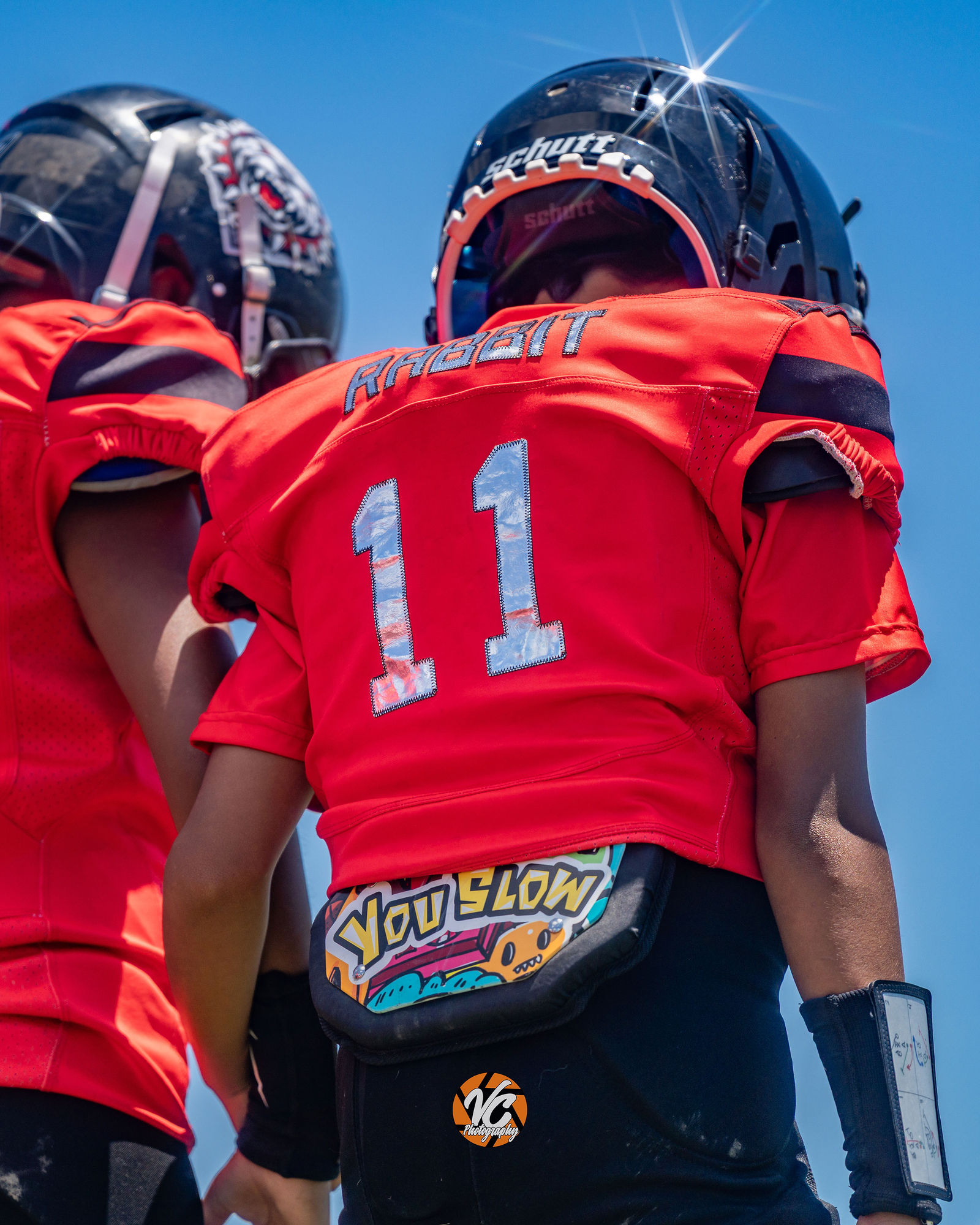 Austin sports photographer documenting youth football action in Central Texas