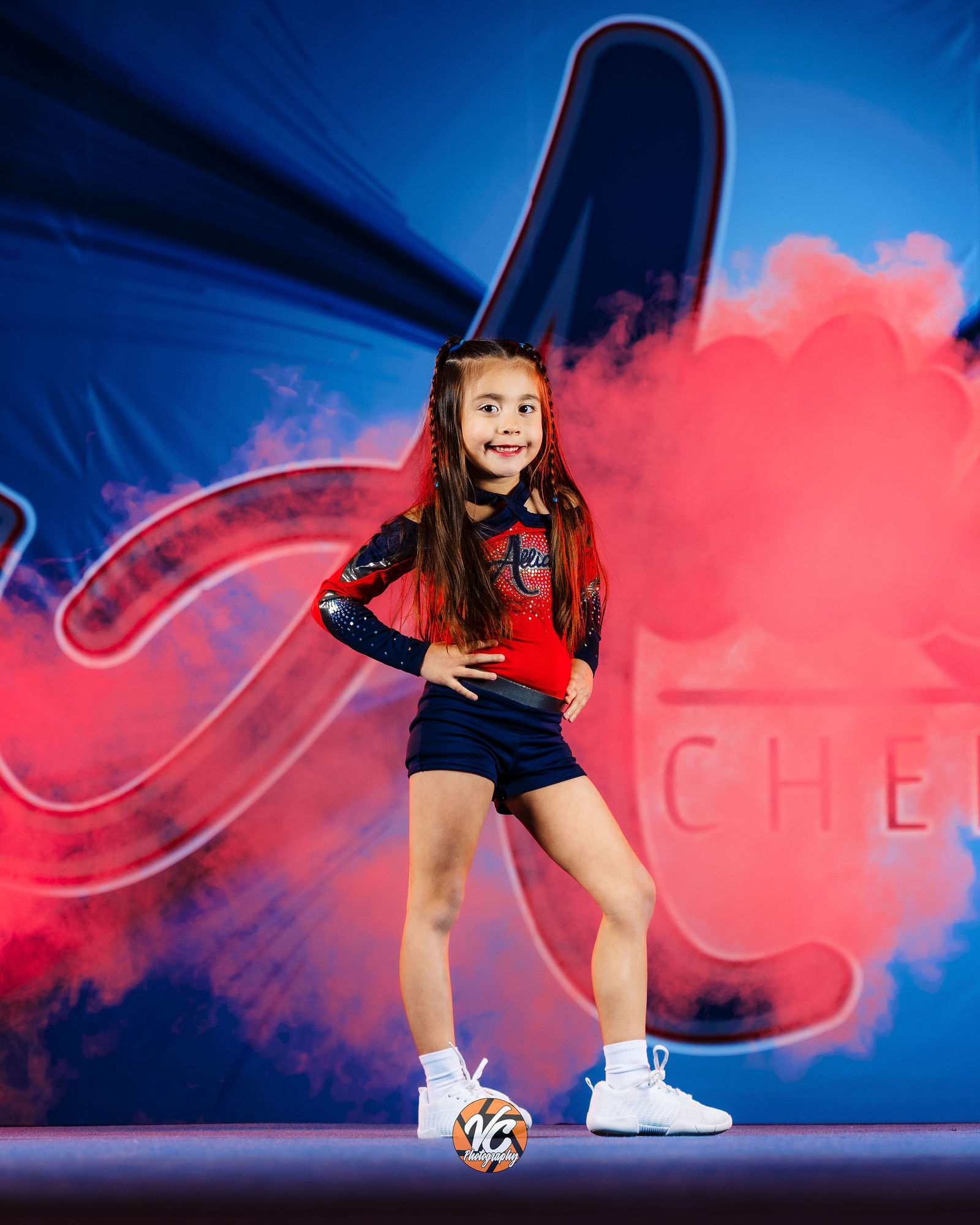 Alliance Cheer athlete media day portrait in Buda Texas by VC Photography