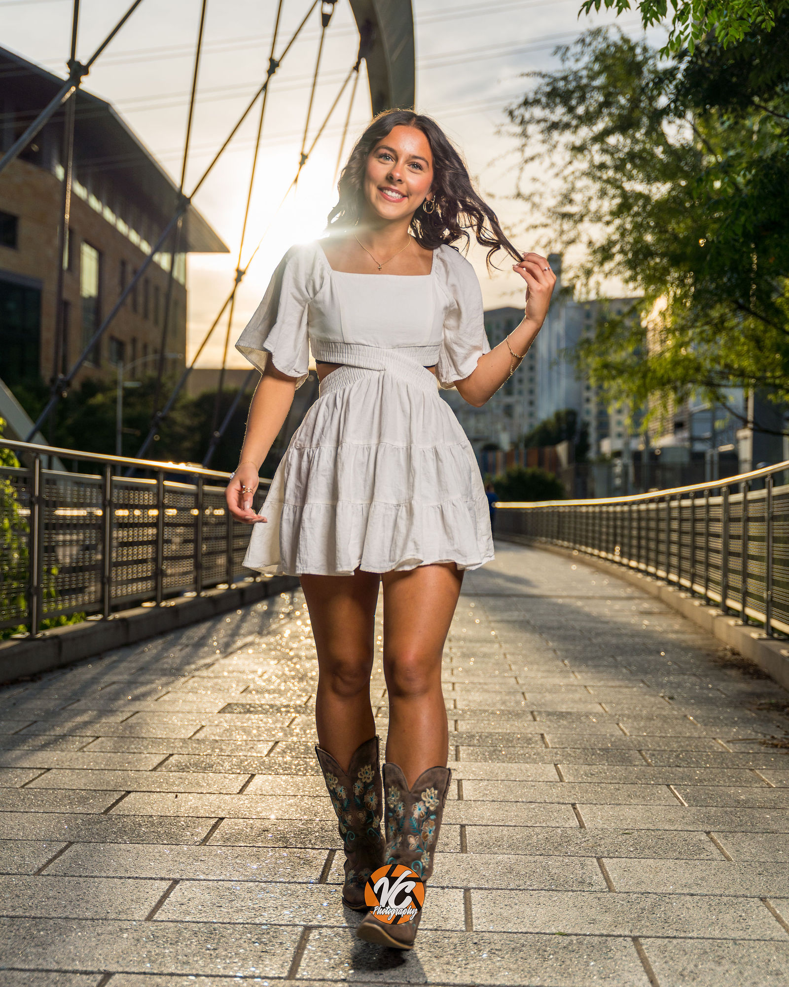 Creative senior portrait inspiration in downtown Austin Texas with cinematic VC Photography style