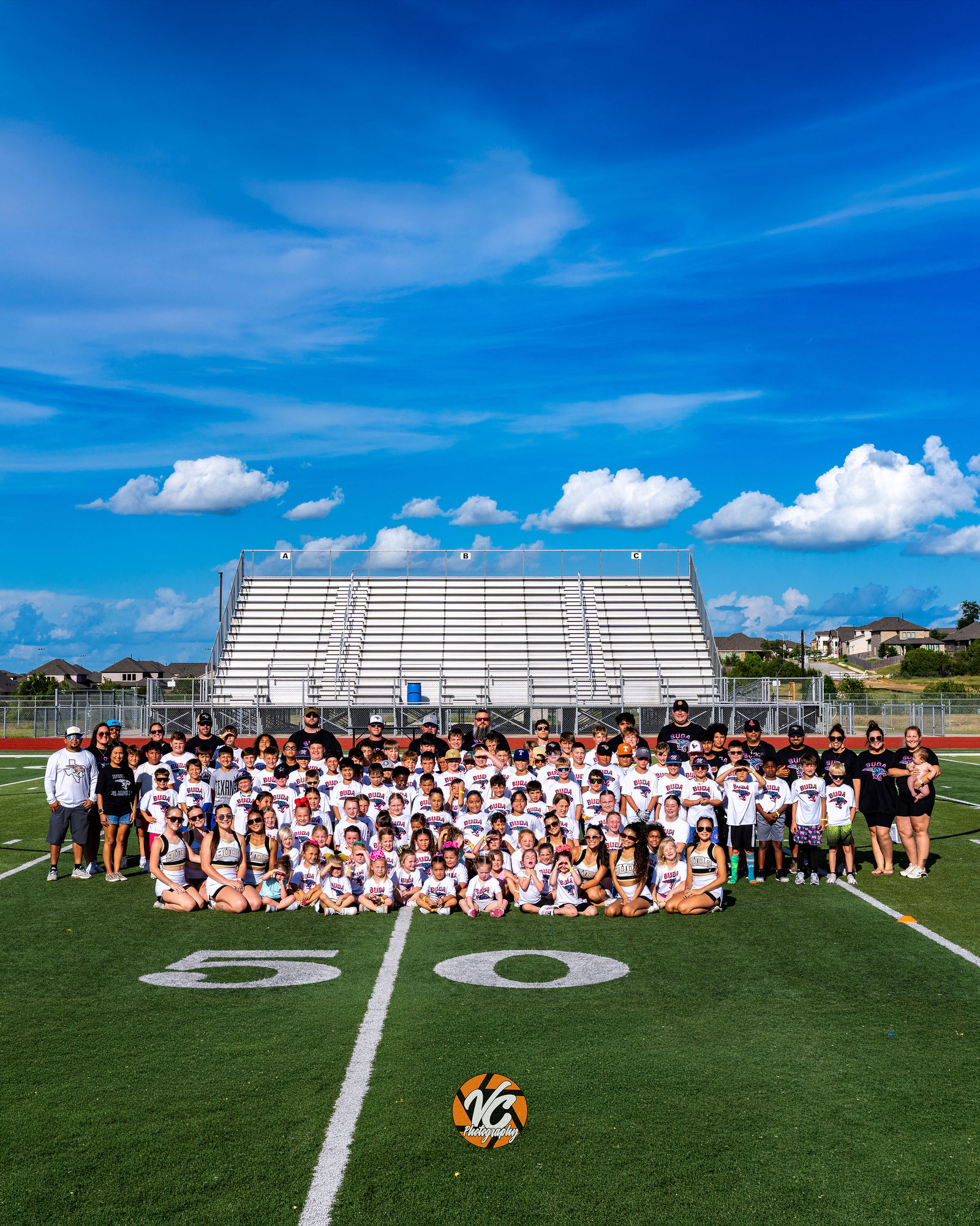 Youth football team action photos by VC Photography in Central Texas
