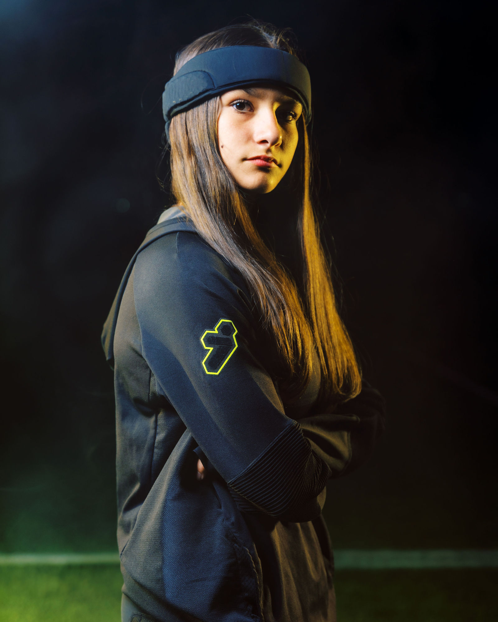 Athlete branding portrait with soccer equipment