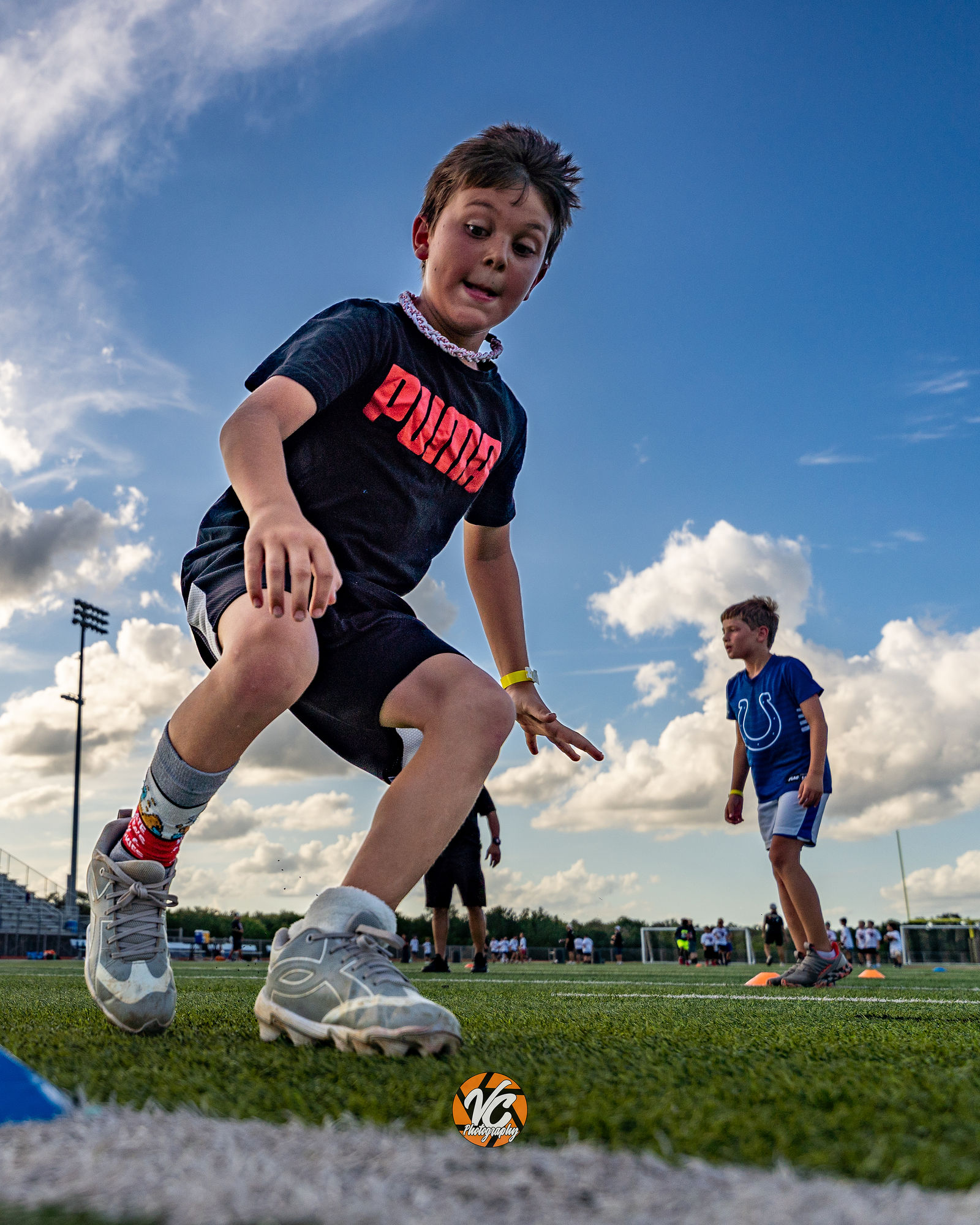 Youth football action photography in Buda Texas with Jr Jaguars athletes