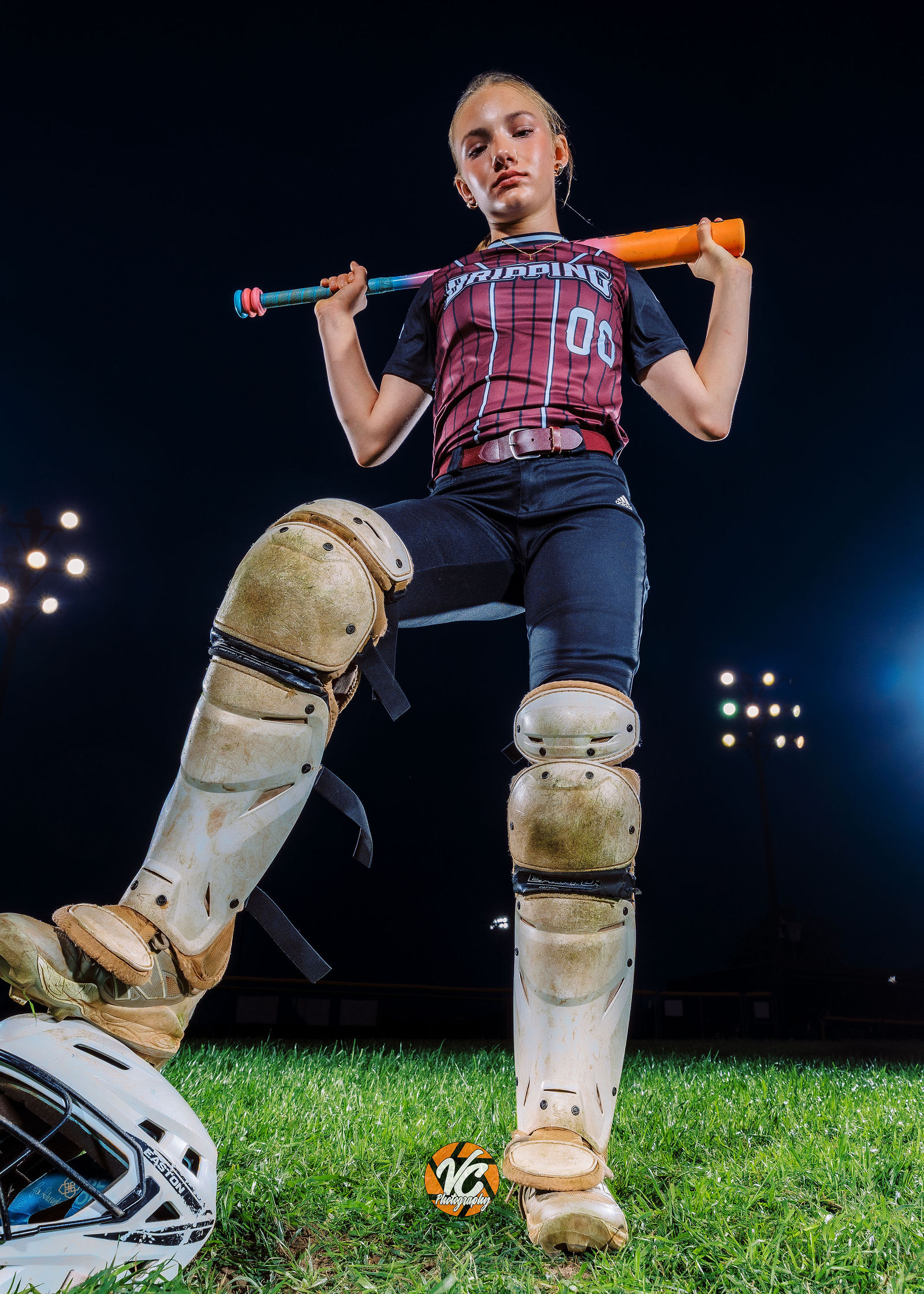 Club softball athlete branding portrait by Central Texas sports photography brand VC Photography