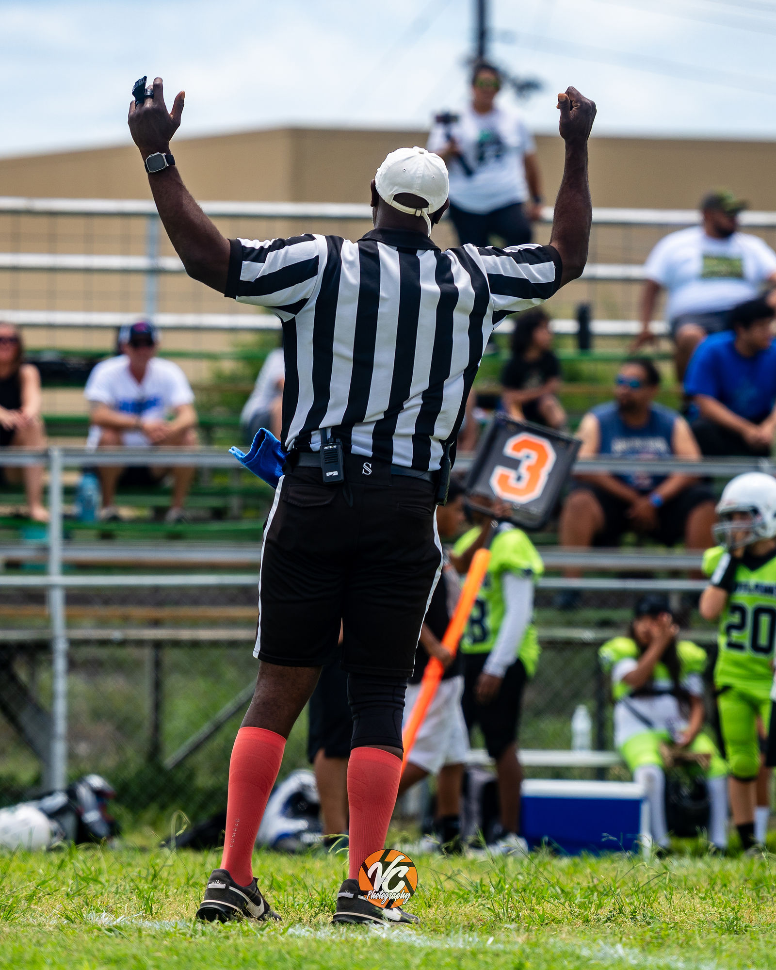 Youth football athlete photographed during CFPO Spring Superbowl Championship