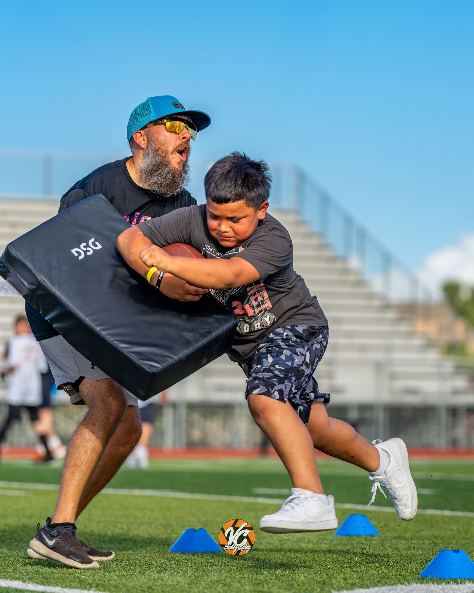 Jr Jags Cheer and football camp documentary sports photography in Buda