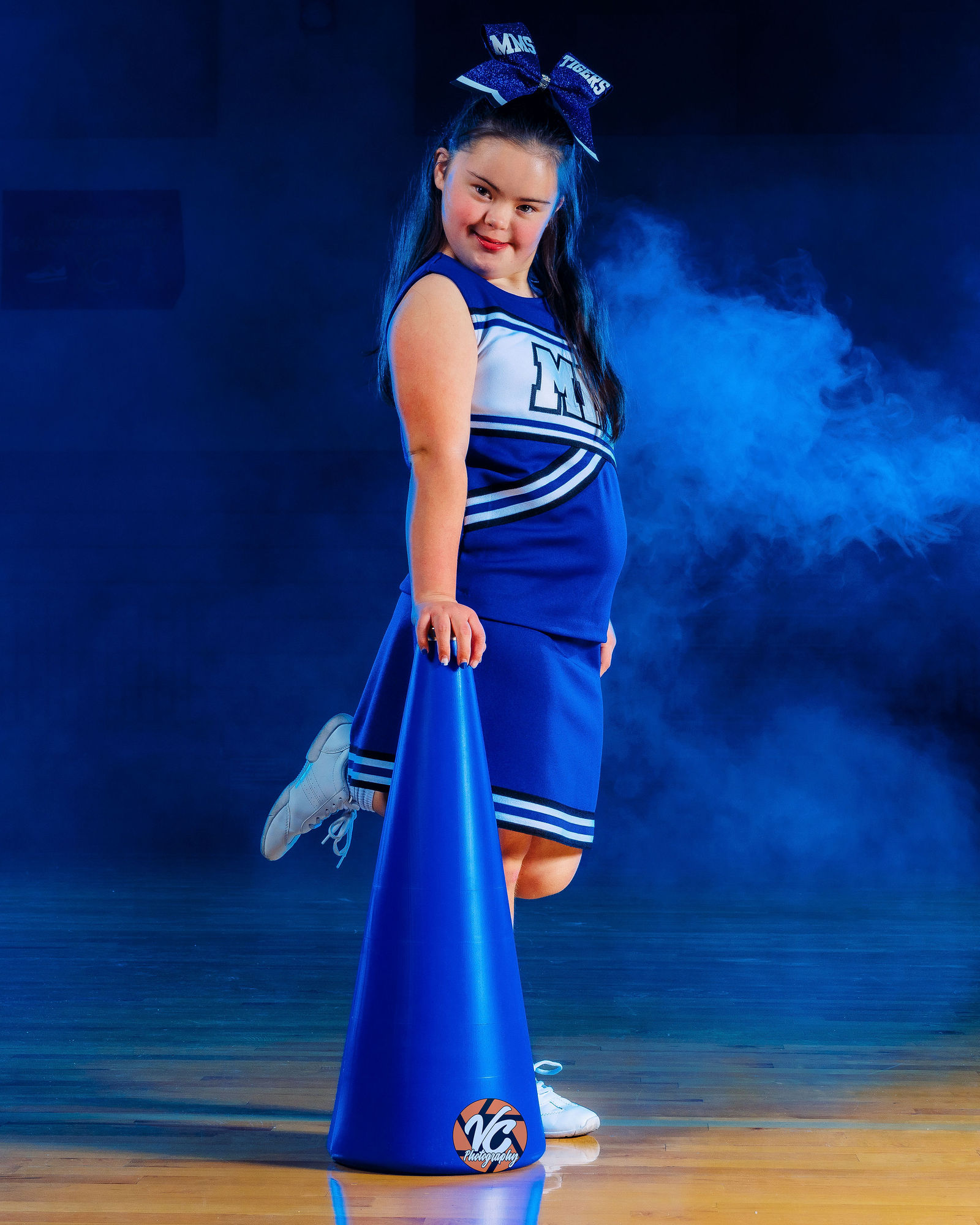 McCormick Middle School cheer athlete branding portrait in Buda Texas