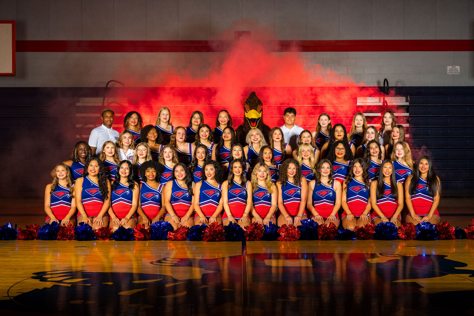Hays Hawks cheerleader professional headshot for football program in Kyle Texas