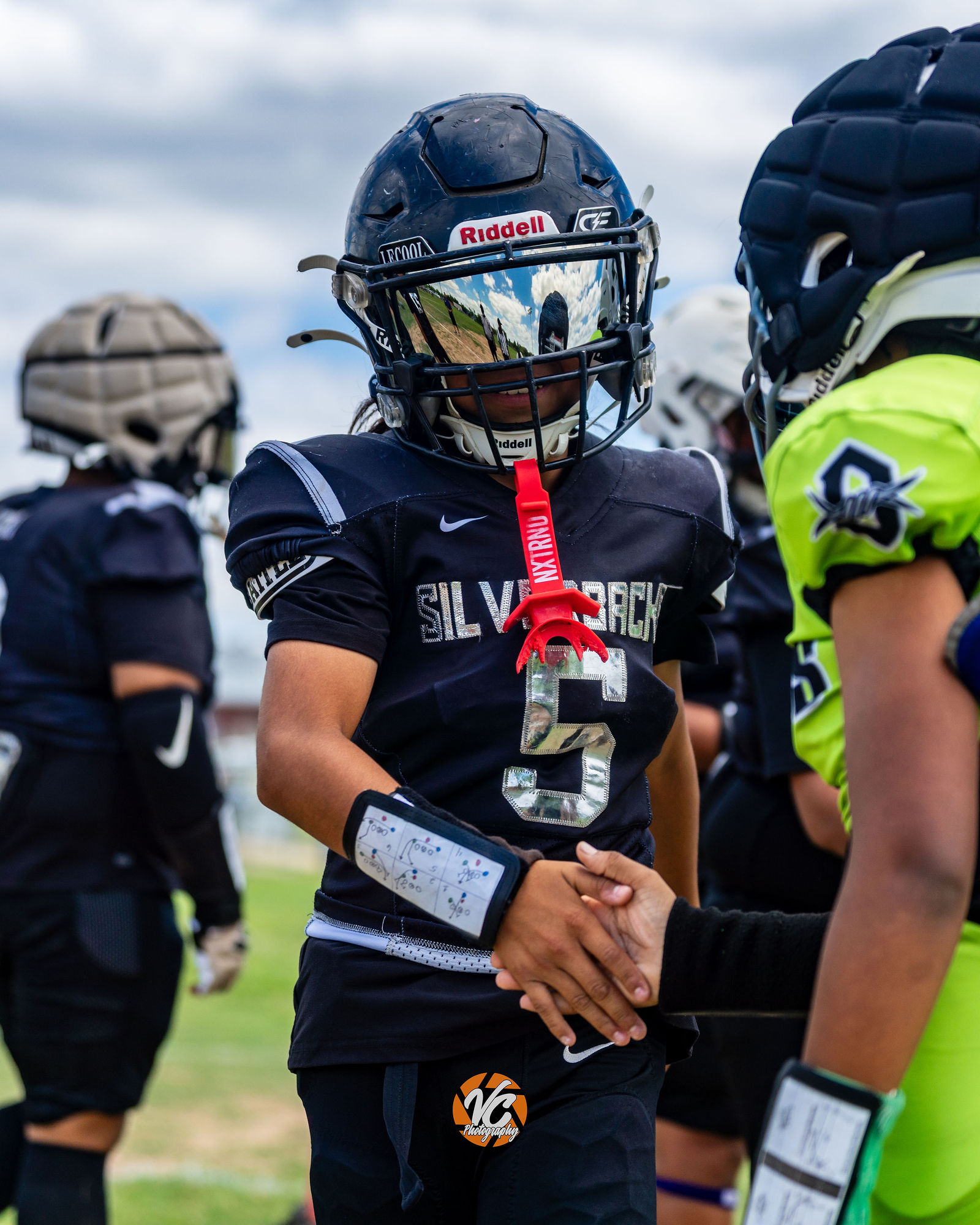 SilverBacks 12U football athlete during high intensity action photography coverage