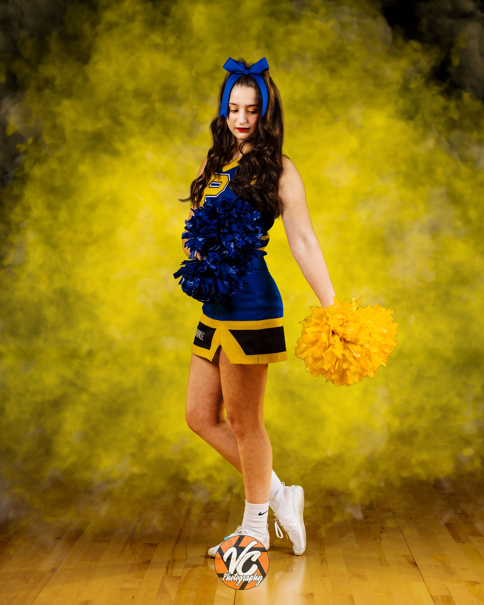 Austin area cheer media day portrait by VC Photography