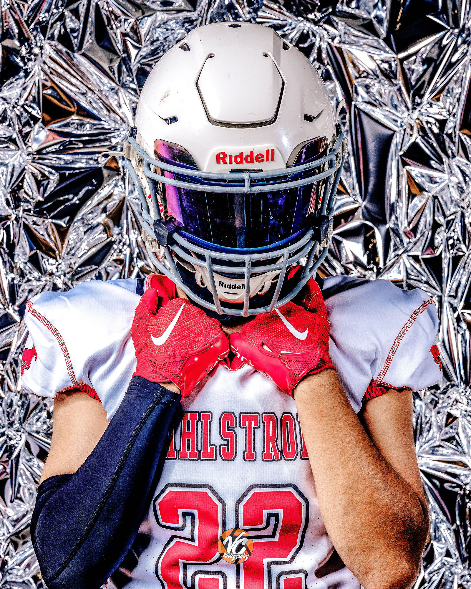 Dahlstrom football athlete branding portrait for middle school media day in Central Texas