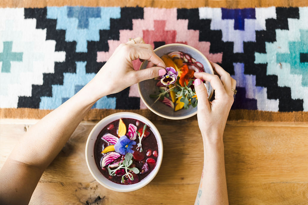 Food and wellness brand detail, acai bowl