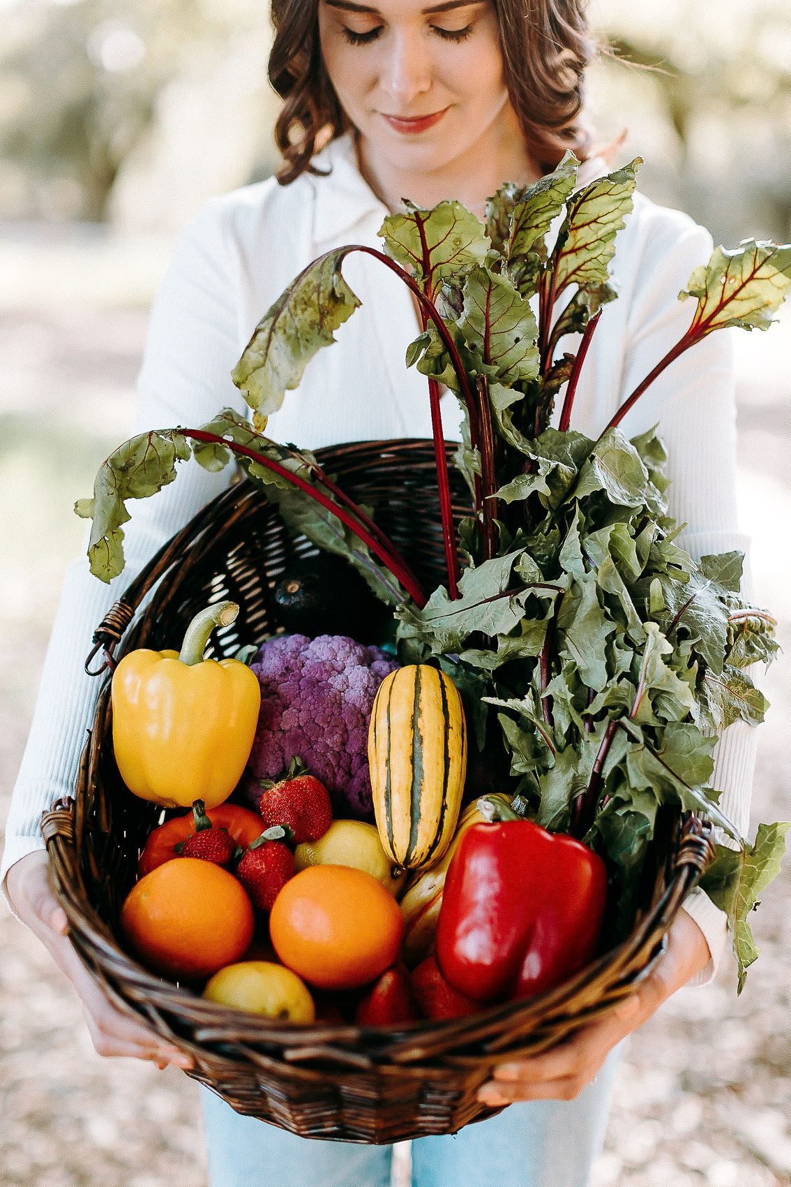 Food and farm brand portrait, vegetable basket