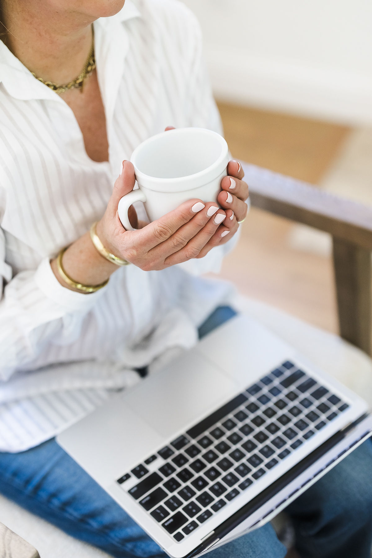 Client hands and coffee, lifestyle brand detail