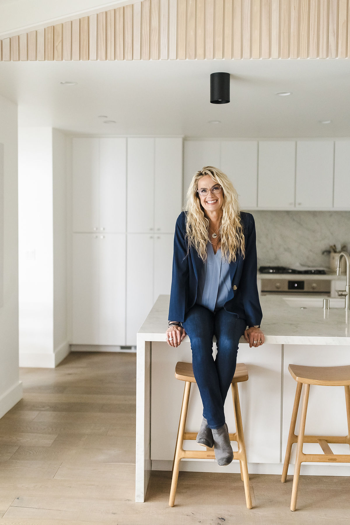 Interior design brand portrait, kitchen island