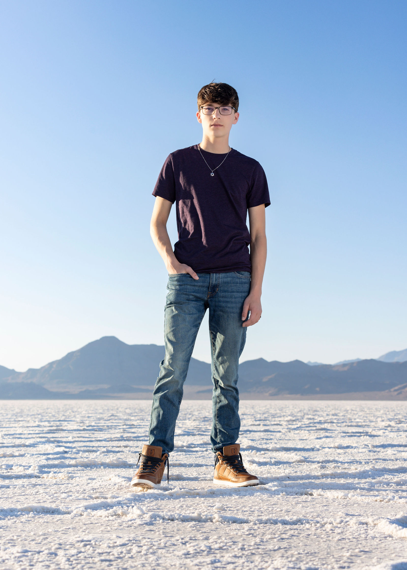 Florida family trip senior photos at Bonneville Salt Flats in Utah