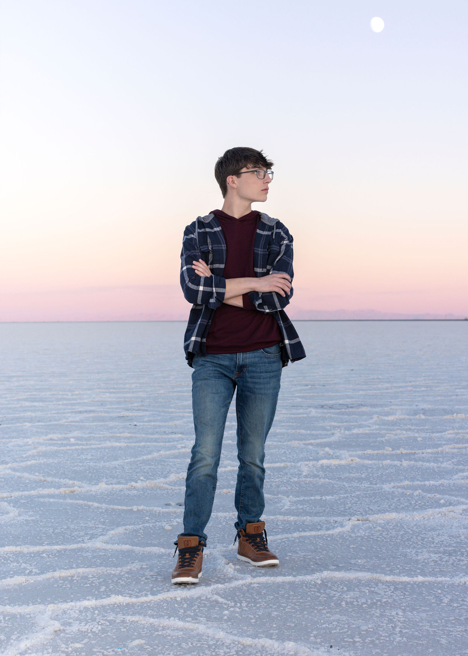 Final portrait from Nathan’s Bonneville Salt Flats senior session in Utah