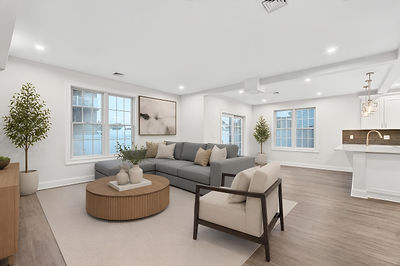 Virtually staged living room example