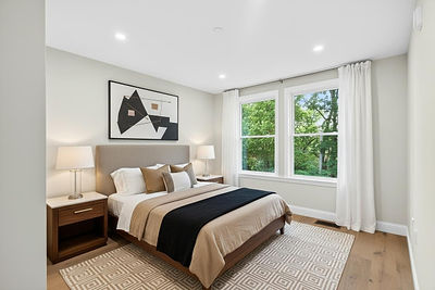 Virtually staged bedroom example