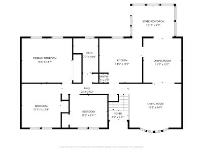 Sample 2D floor plan for a single-level home