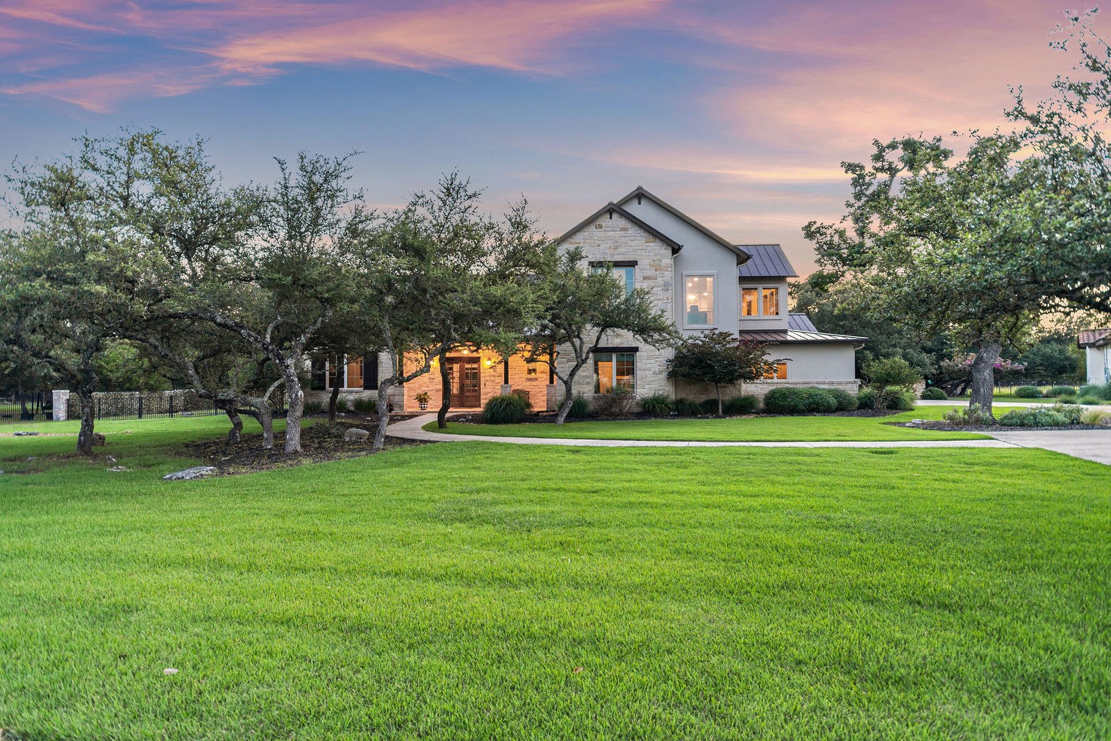 55 Brook Ridge modern farmhouse exterior in Fair Oaks Ranch Texas