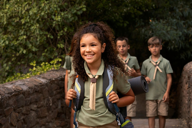 Students exploring nature