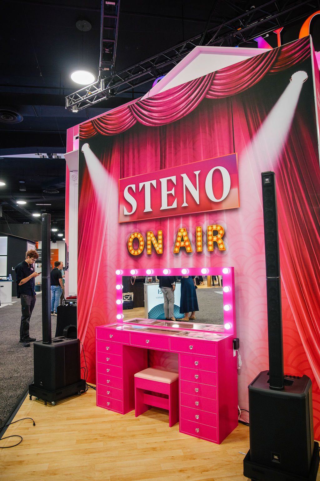 Brand video production set built for on-site content capture at a Nashville trade show