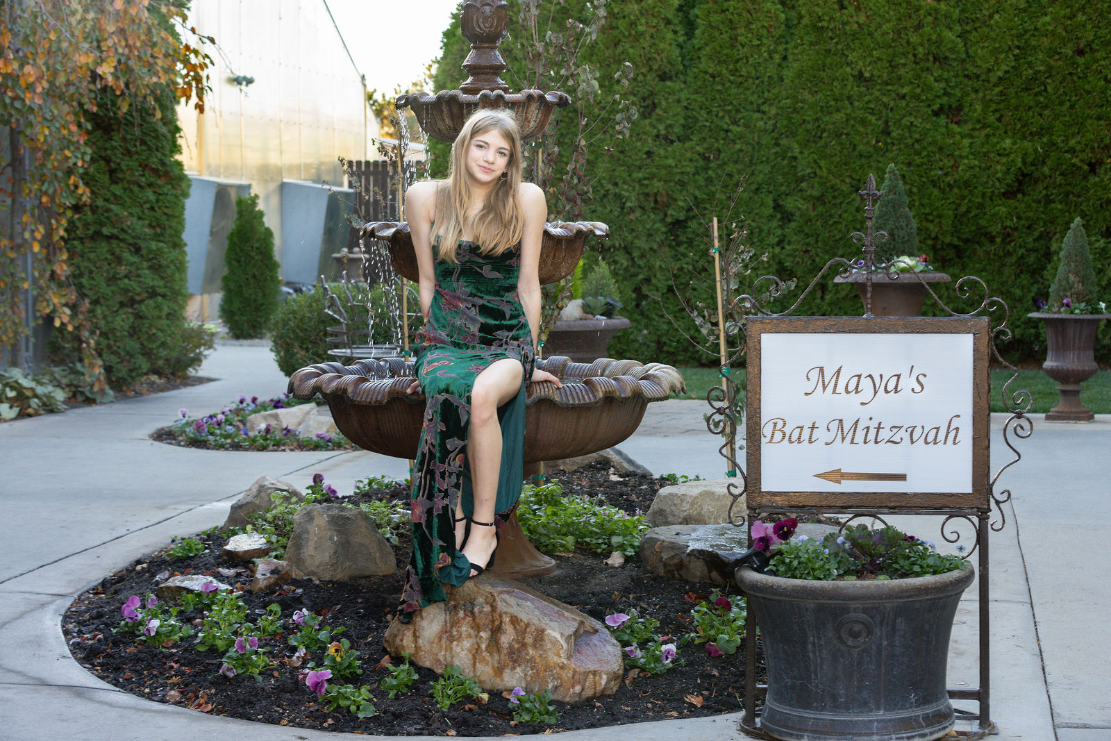 Maya bat mitzvah dance floor at Le Jardin