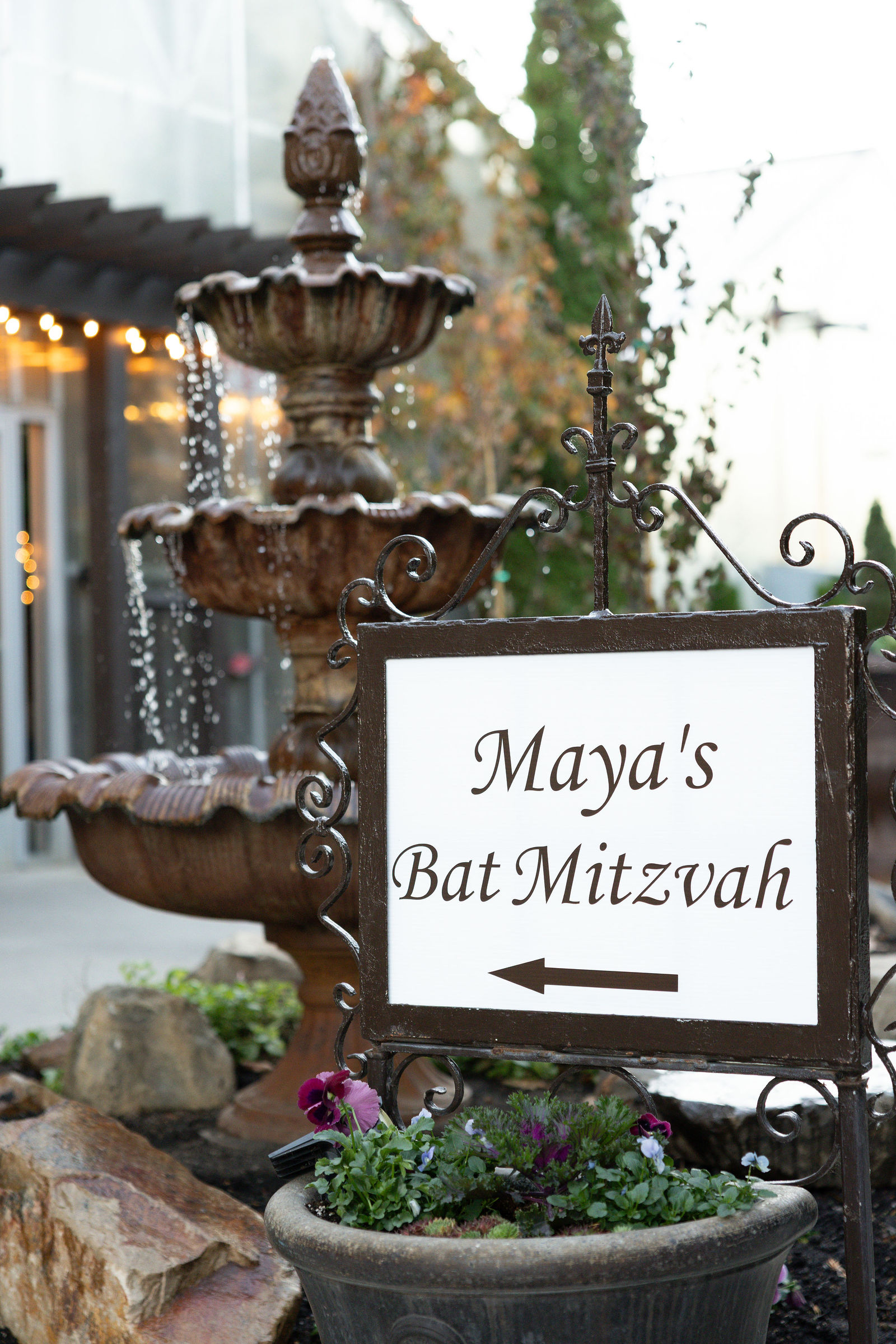 Bat mitzvah event photography at Le Jardin Sandy Utah