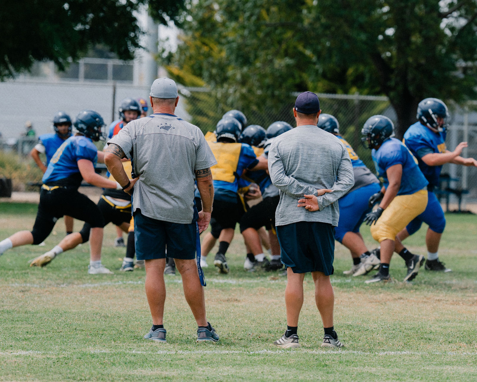 Arroyo Grande football practice, evening light