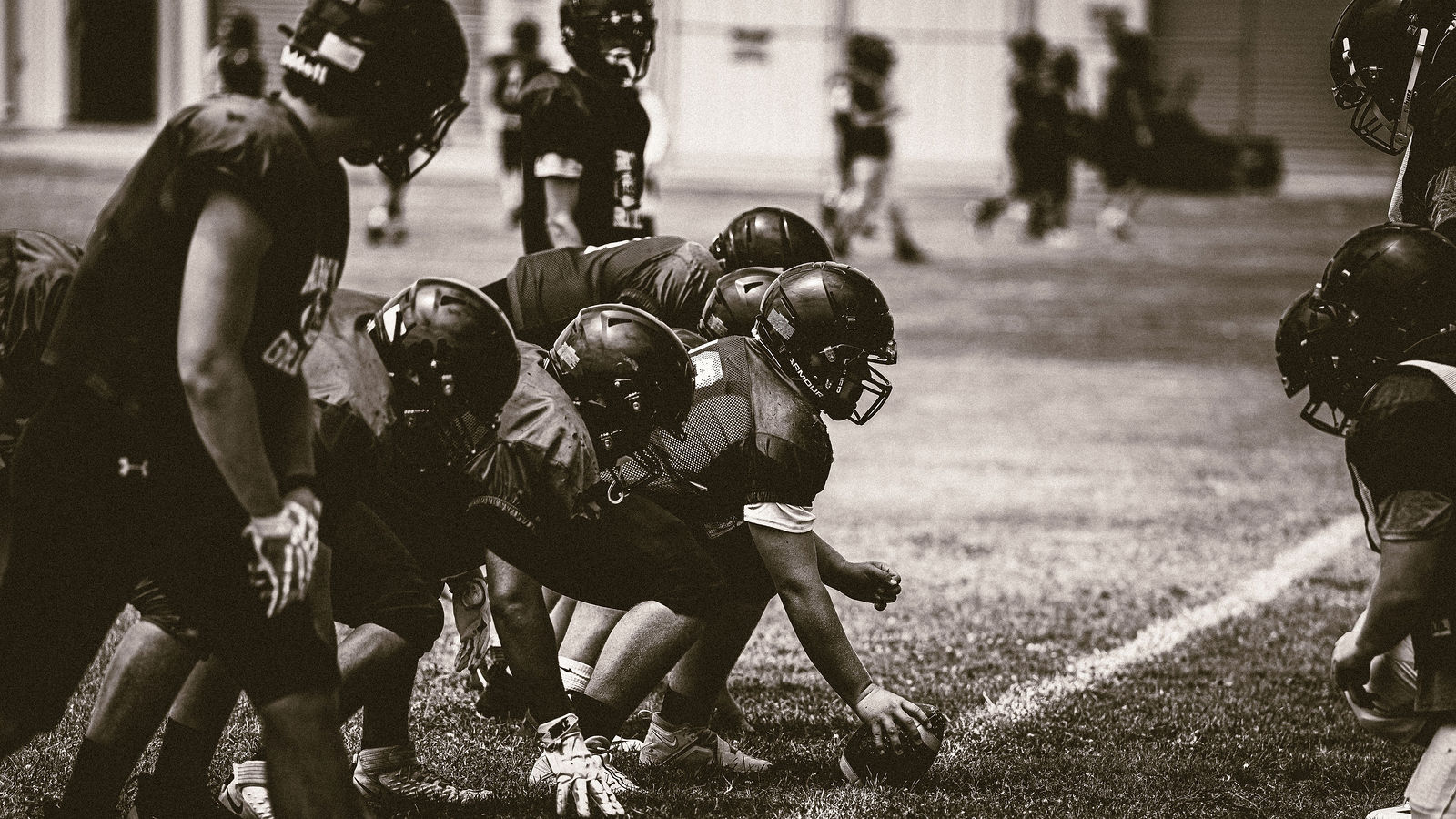 Arroyo Grande football practice, team on the field