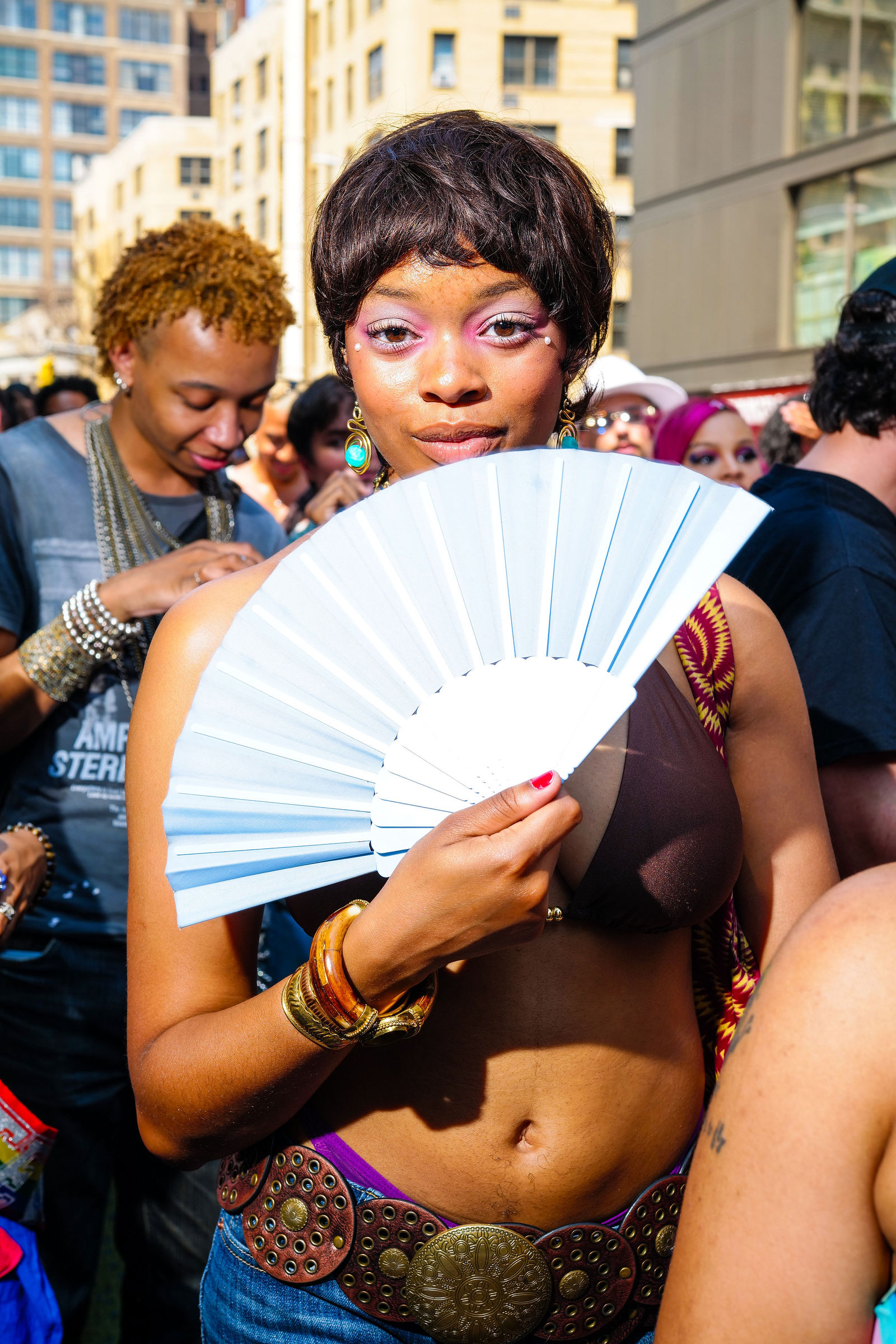 Portrait with fan — NYC Pride 2026