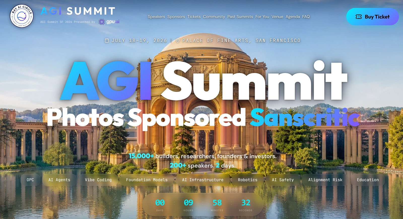 AGI Summit 2026 — photos sponsored by Sanscritic
