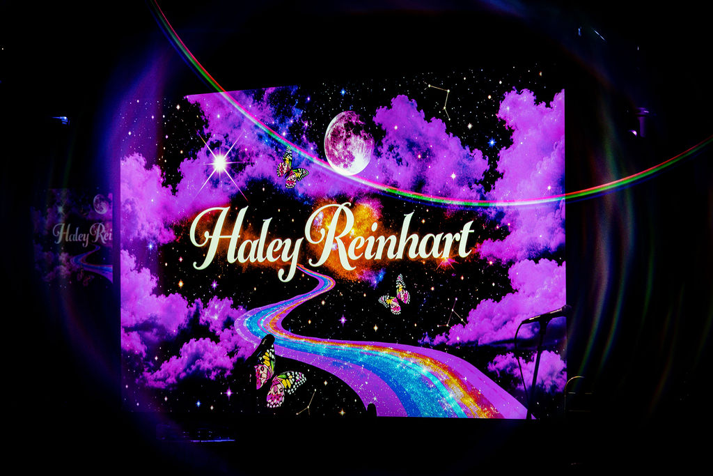 Haley Reinhart concert title displayed before the performance