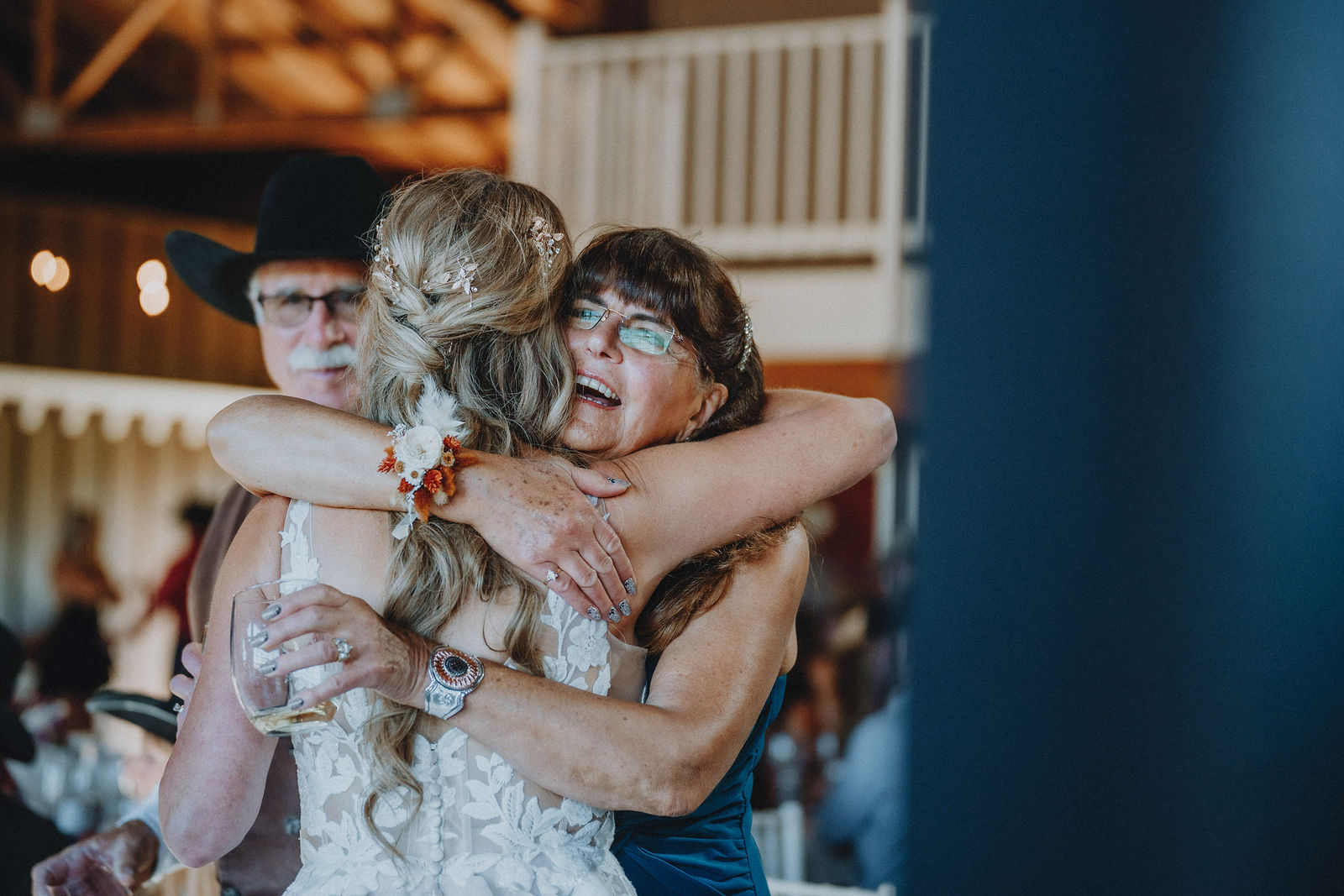 An emotional family embrace