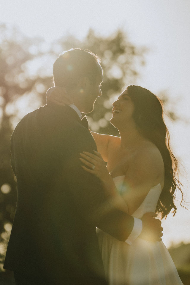 A couple together in warm evening light