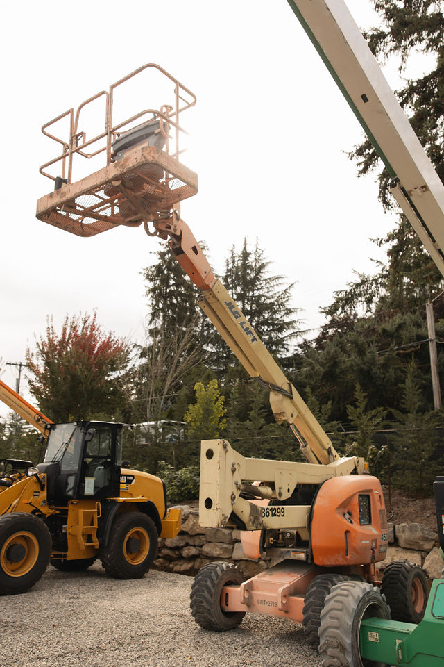 Orange lift at the yard