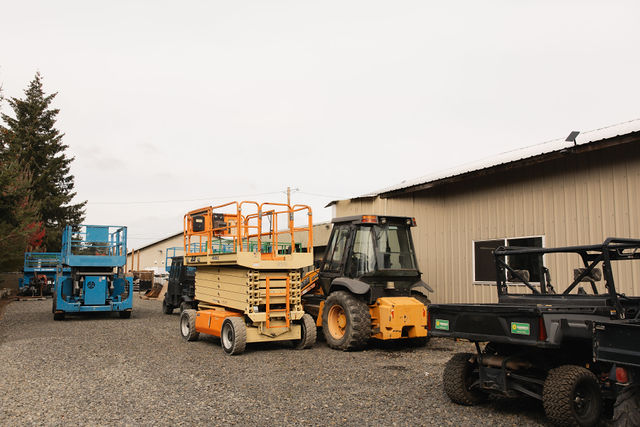 Wide view of the Daily Machinery equipment yard