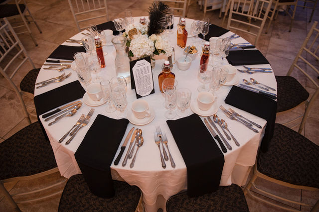 Beautifully decorated table for event guests