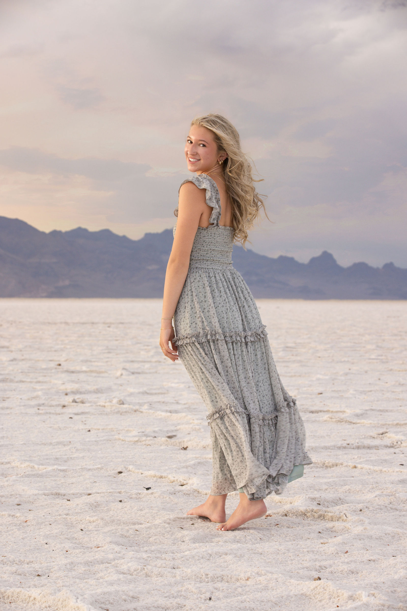 Senior session at the Bonneville Salt Flats in Utah