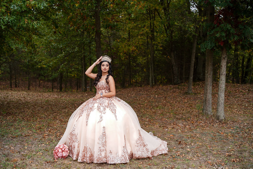 Glamorous editorial portrait of Nicole in her gown